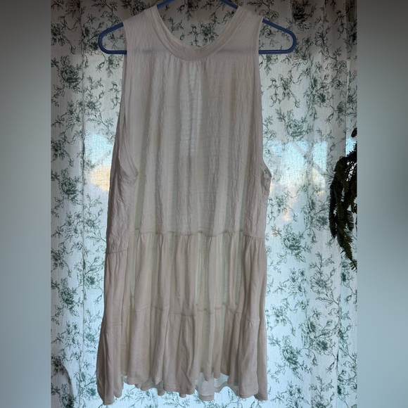 Free People Right On Time White Tiered Sleeveless Tunic size large - Picture 3 of 5